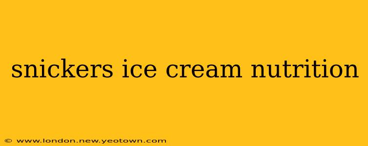 snickers ice cream nutrition