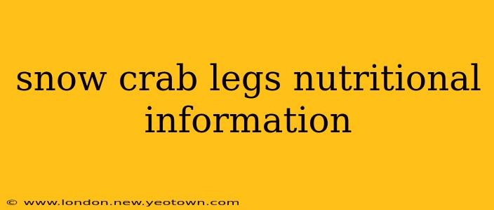 snow crab legs nutritional information