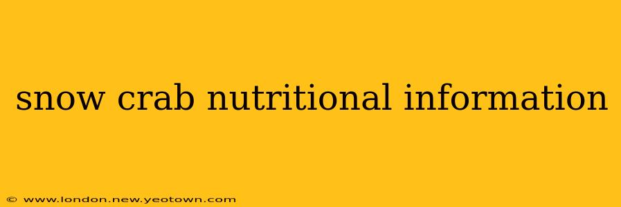 snow crab nutritional information