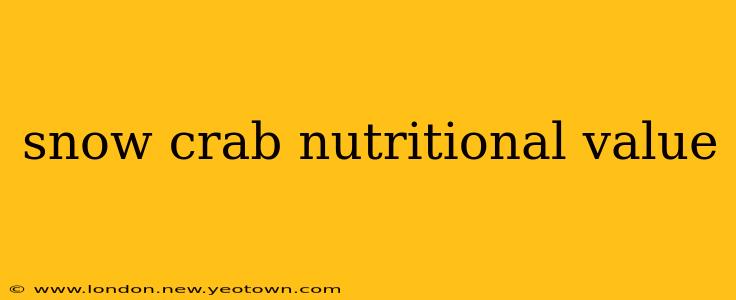snow crab nutritional value