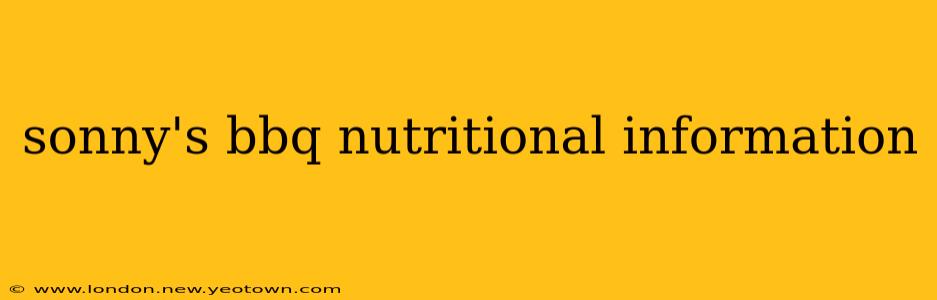 sonny's bbq nutritional information