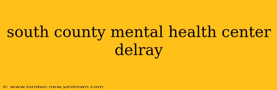 south county mental health center delray