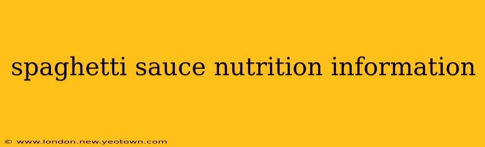 spaghetti sauce nutrition information