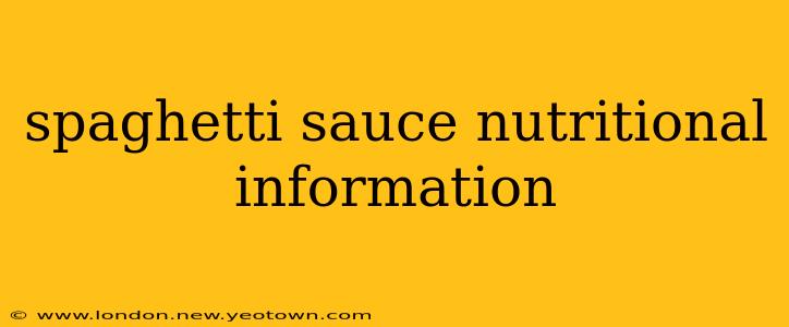spaghetti sauce nutritional information