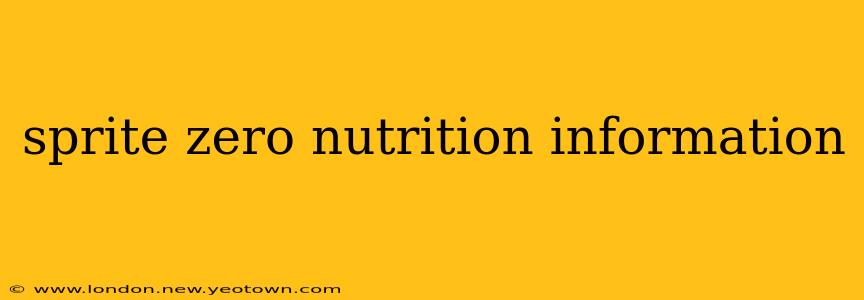 sprite zero nutrition information