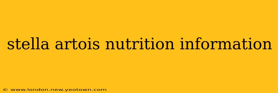 stella artois nutrition information