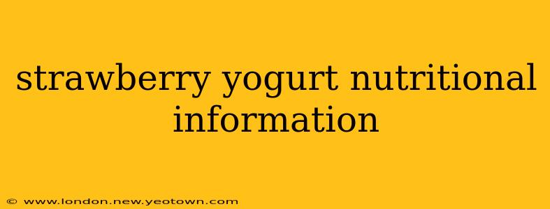 strawberry yogurt nutritional information