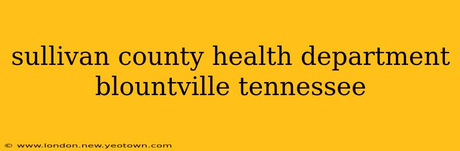 sullivan county health department blountville tennessee