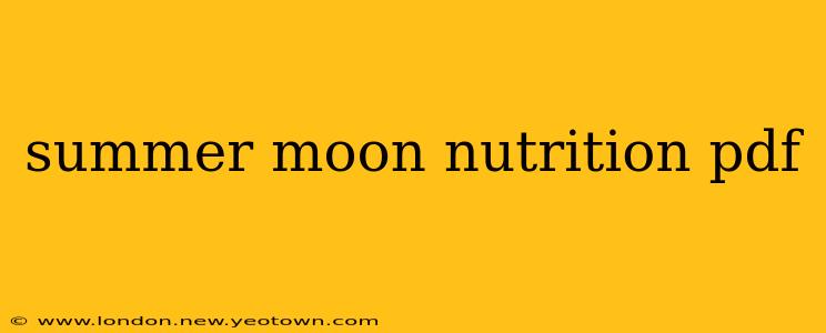 summer moon nutrition pdf