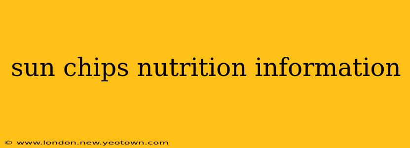 sun chips nutrition information