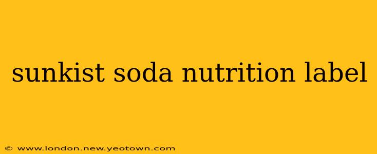 sunkist soda nutrition label