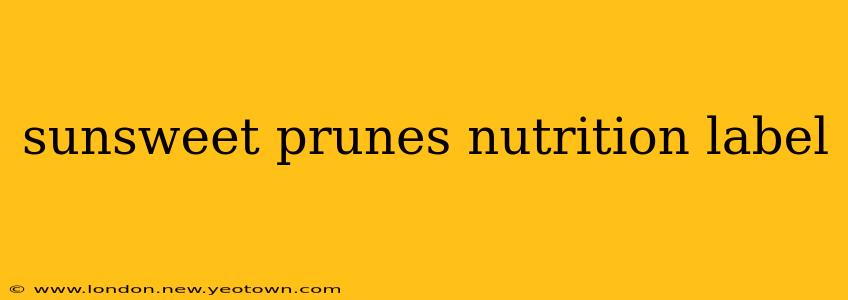 sunsweet prunes nutrition label