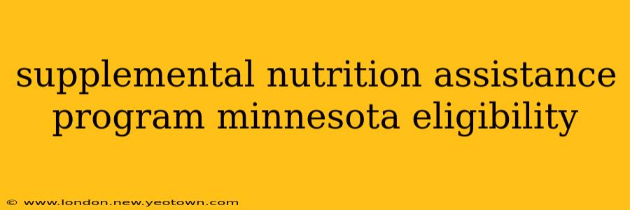 supplemental nutrition assistance program minnesota eligibility