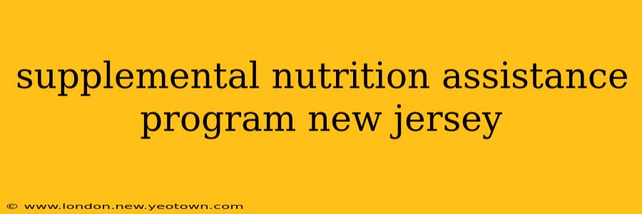 supplemental nutrition assistance program new jersey