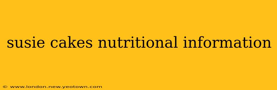 susie cakes nutritional information