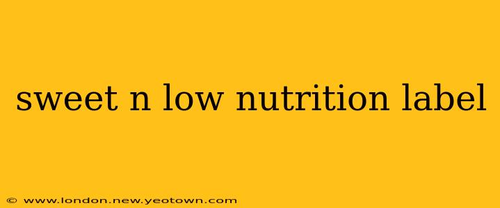 sweet n low nutrition label