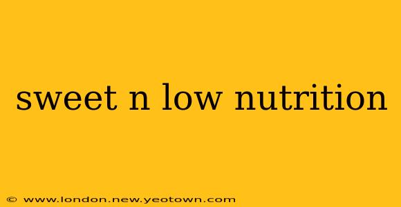 sweet n low nutrition