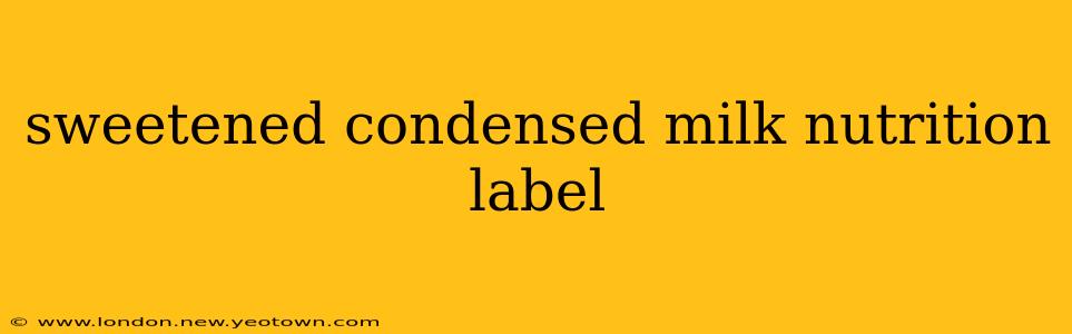 sweetened condensed milk nutrition label