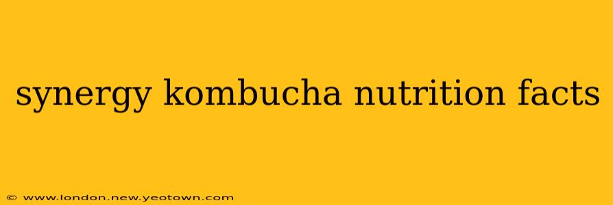 synergy kombucha nutrition facts