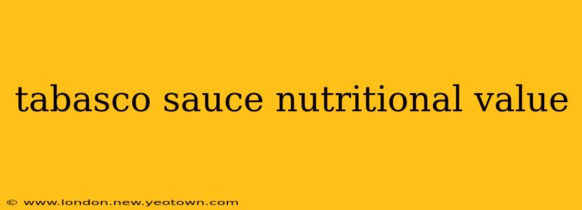 tabasco sauce nutritional value