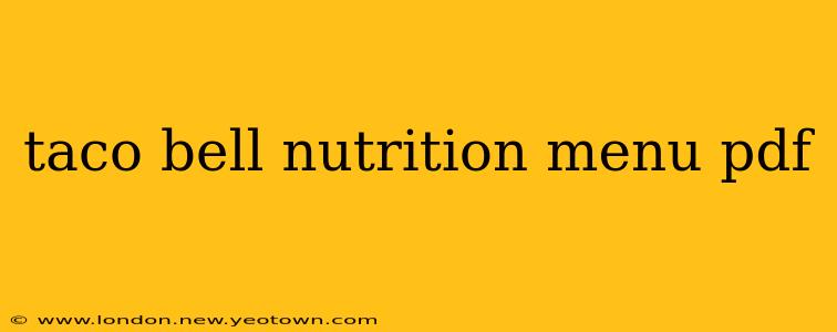 taco bell nutrition menu pdf