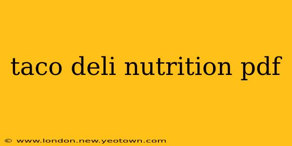 taco deli nutrition pdf