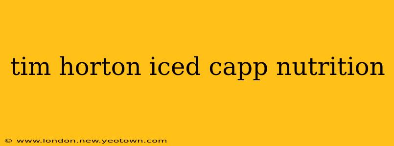 tim horton iced capp nutrition