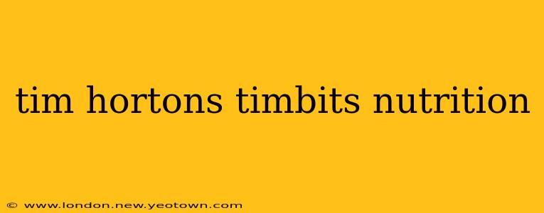 tim hortons timbits nutrition