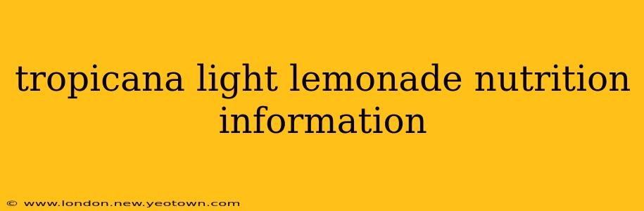 tropicana light lemonade nutrition information