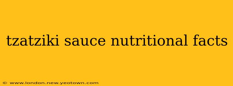 tzatziki sauce nutritional facts