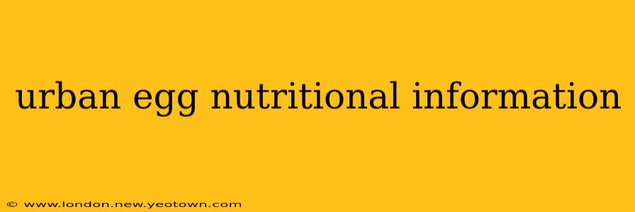 urban egg nutritional information