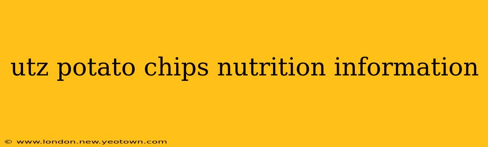 utz potato chips nutrition information