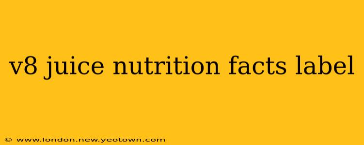 v8 juice nutrition facts label