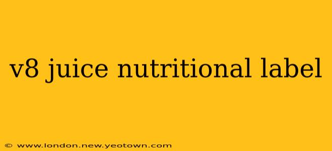 v8 juice nutritional label