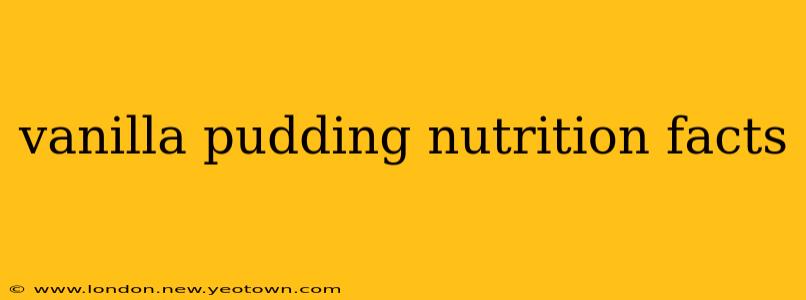 vanilla pudding nutrition facts