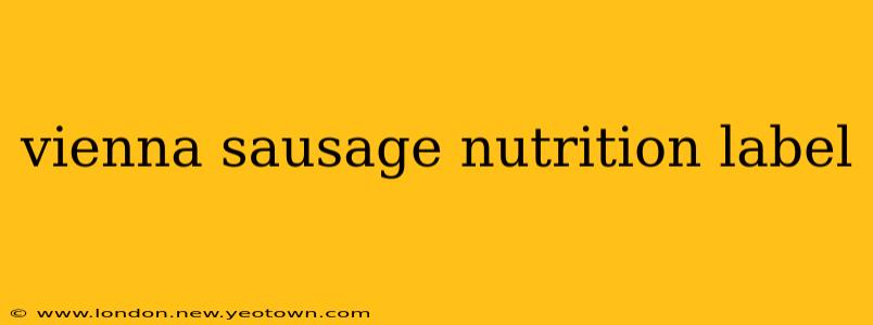 vienna sausage nutrition label