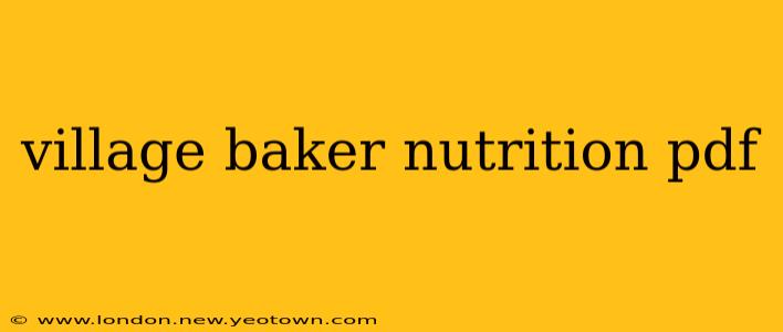 village baker nutrition pdf