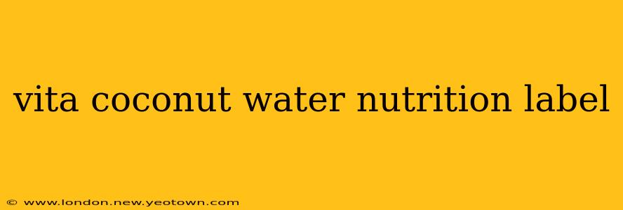 vita coconut water nutrition label