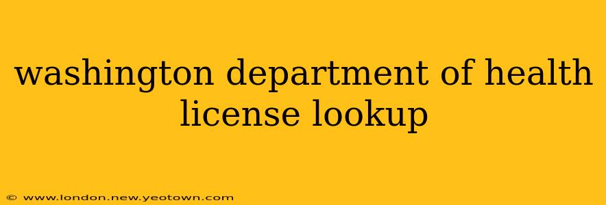 washington department of health license lookup