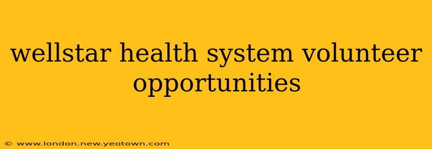 wellstar health system volunteer opportunities