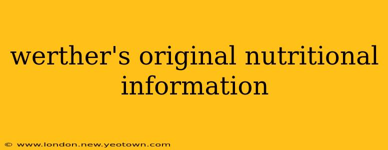 werther's original nutritional information
