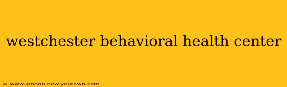 westchester behavioral health center