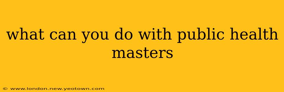 what can you do with public health masters