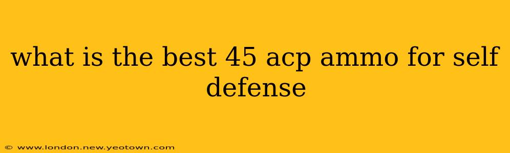 what is the best 45 acp ammo for self defense