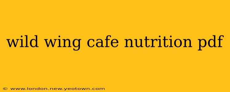 wild wing cafe nutrition pdf