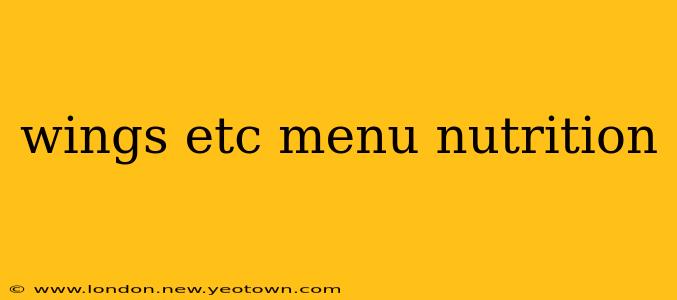 wings etc menu nutrition