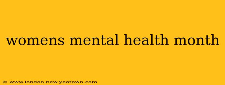 womens mental health month