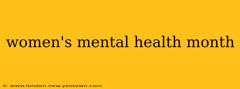 women's mental health month