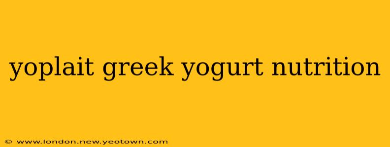 yoplait greek yogurt nutrition
