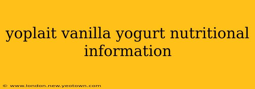 yoplait vanilla yogurt nutritional information